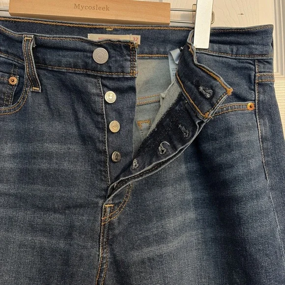 Levi Strauss Wedgie Skinny Jeans Women's Size 32 Dark Wash Button Fly Hi-Rise - Picture 5 of 9